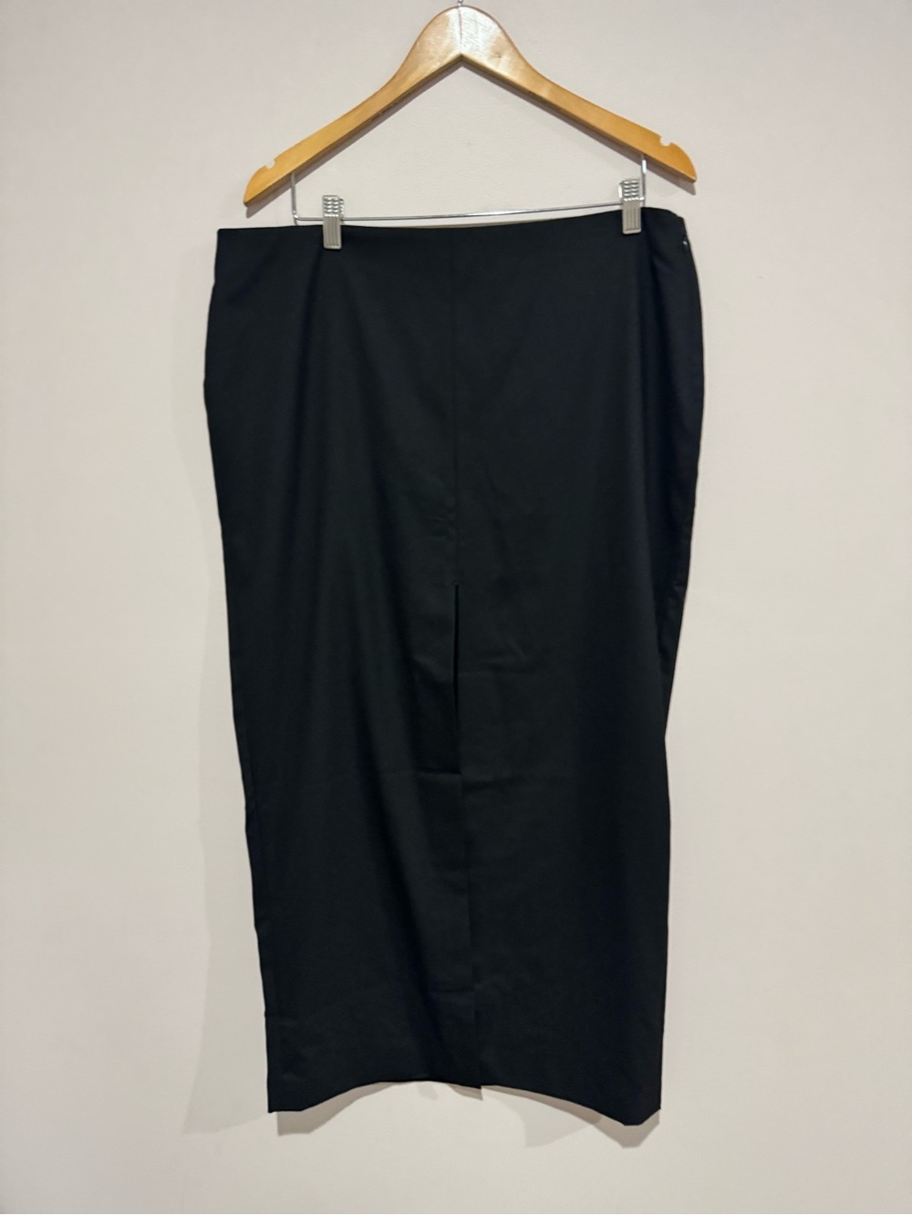 Abercrombie & Fitch Black Mid Rise Pencil Maxi Skirt Open Slit Size LT